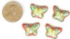 4 11x17mm Red Cloisonné Butterflies